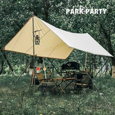 면tc타프3x4m park party 활동 야외 방수 코튼 나들이, 사각 400x500 베이지(고정못 폴대 제외)