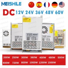 스위칭 전원 공급 장치 300 변압기 AC 100 240V 어댑터 SMPS LED 스트립 모터용 12V 24V 36V 48V 60V 360W 600W 800W 1500W, 70) 48V - 150W-100-120 볼트/200-, 1개