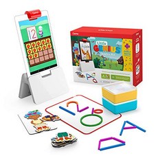 Osmo - Little Genius Starter Kit for Fire Tablet + Early Math Adventure - 6 Educational Games - Ages 3-5 - Counting Shapes & Phonics - STEM Toy, Osmo - Little Genius Starter K, 본문참고, 본문참고