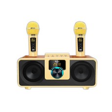 K08 블루투스 스피커 듀얼 마이크 일체형 신형 패션 무선 블루투스 연결 휴대용 우드무늬 K노래기62713, 골드