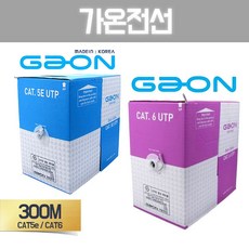 가온전선 CAT.5e UTP 랜케이블 박스 300M, 가온전선 CAT6 300M, 1개