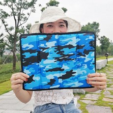 접이식방석 외출 휴대용 접이식 야외 음악 포함방지 트렌디한패드 시트 편리함 지면 스티로폼 작은의자매트, C12-카모블루 4수납주머니있음