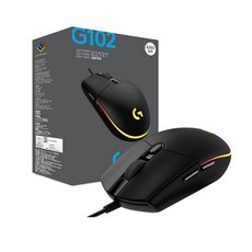 로지텍 G102IC 2세대 LIGHTSYNC 게이밍 유선마우스 벌크 MU0054, 0 로지텍코리아 G102 정품박스, 블랙