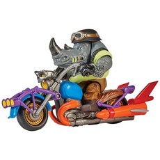 미국 아마존 정품++ Teenage Mutant Ninja Turtles: Playmates Toys 독점 Rocksteady 피규어가 있는 메이헴 쵸퍼 사이클, 1개