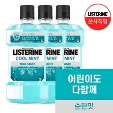 리스테린 쿨민트 마일드 구강청결제, 1000ml, 3개