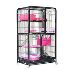 고양이 케이지 이동식 철제 2층 3층 고양이집 펜스, (화이트) 3단 78x54x108, 1개, 상세 페이지 참고