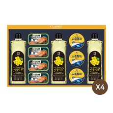 목우촌 햄 참치 통조림 식용유 각 3 LG 맛있는 햄복합 46호 LG선물세트, 4개