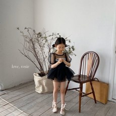 바비발레 유아발레복 시스루퍼프소매발레복 2컬러 유아동 여아발레복 국내제작 발레복세트