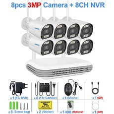 와이파이카메라 감시카메라설치 매장CCTV HD보안 NVR, 40) 2T  8CH NVR 8 Cams 3MP - nvr8ch