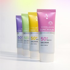 아넬리선크림4종 (워터프루프콜라겐선크림 액티브 어메이징 카밍워터리 ) SPF50+유기자차 무기자차 선크림(60ML) 발림성이 좋고 백탁이없는 톤업선크림, 워터프루프콜라겐 (핑크), 1개, 60ml