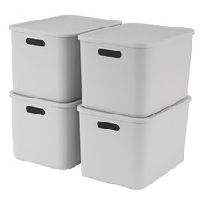mb-Ko 多功能儲藏室生活盒 4ea, 04.Living Box L, 灰色 4ea, 4個