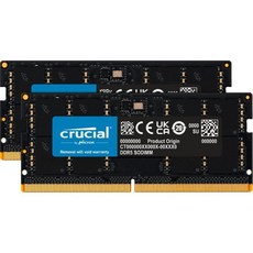 크루셜 램 32GB 키트(2x16GB) DDR5 5600MHz(또는 5200MHz 또는 4800MHz) 노트북 메모리 CT2K16G56C46S5 블랙