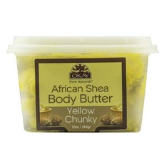 Okay Pure Naturals 아프리칸 시어 바디 버터 옐로우 청키, 1개, 284g