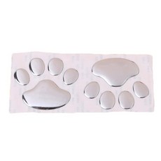 키재기스티커 발 3D 발자국 데칼 오토바이 멋진 곰 발 자동차 동물 디자인 1 쌍 강아지 스티커, 은