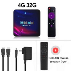 지상파 TV안테나 공중파 실외용 수신기 캠핑 차박 H96 Max TV 박스 안드로이드 11 4G 32GB 64GB HD 4K 구글 보이스 셋톱 2.4G 5.8G 와이파이 블루투스, 05 4G 32G G20S_01 미국 플러그