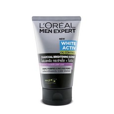 LOreal 남성 전문가 퓨어 및 무광 숯 블랙 스크럽 3.3온스 Men Expert Pure and Matte Charcoal Black Scrub 3.3 Ounce, 단일상품