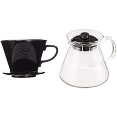 칼리타(Kalita) 커피 드리퍼 서버 세트 블랙 2-4인용, 단일상품(B08X83JX5F), 1개