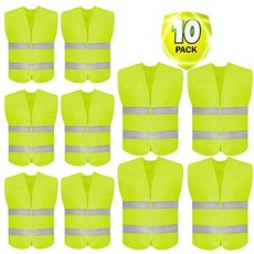 DUSKCOVE 10 Pack High Visibility Safety Vest for Traffic Work Running Surveyor and Security Guard, 상세 설명 참조0