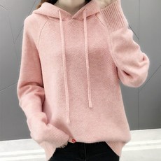 디에프 여성 여자 스웨터 여성후드티 포근 컬러 니트 후드티