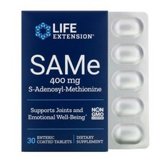 라이프익스텐션 SAMe 400mg S-아데노실-메티오닌 엔테릭 코티드 타블렛, 30정, 4개