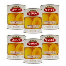 농심 알쿠니아 황도2절 850g 6개-과일캔 복숭아 과일통조림, 6개