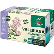 Hanan Valerian Root Tea for Bedtime (25 Bags) - Te de Valeriana Herbal Calming Night Tea - 100% P, 136.08g, 1개