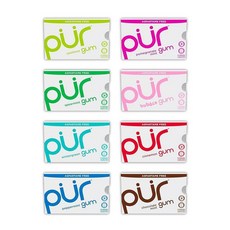 PUR 자일리톨 껌 버라이어티 종합팩 맛별 각 2개 (총16개입), 1세트, 150g