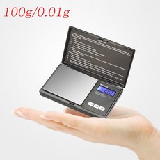 미니 전자 주얼리 눈금 0.01g/0.1g 고정도 디지털 포켓 눈금 골드 그램 밸런스 웨이트 눈금 lcd 백라이트, 100g/0.01g, 1개 - 금0.1g