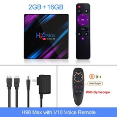 TV수신기 지상파안테나 공중파안테나 공청안테나 Vontar- 박스 안드로이드 .0 H96 MAX 4GB 램 64GB 롬 BOX 5G 와이파이 4K 미디어 플레이어 10 유튜브 셋, 02 2G16G G10_01 미국 플러그