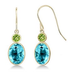 14k Yellow Gold Earrings Set with Paraiba Topaz from Swarovski/186112
