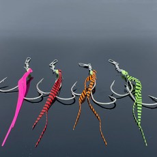 치타피싱 대구 스커트 쌍바늘 채비, 레드 지브라, 1개