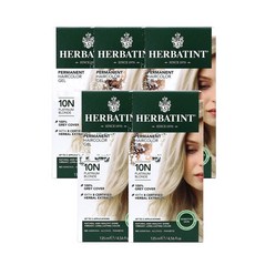 허바틴트 플래티넘 블론드 Herbatint Permanent Haircolor Gel 10N Platinum Blonde 135ml, 5팩