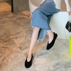 [오노마] ONM 뽀글이 슬림핏 퍼안감 여성 털플랫 단화-4f