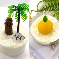 제주댕댕스푼 제주도 강아지 케이크 애견 생일 파티 선물 Made in JEJU, 1개, 한라봉미니개이크, 제주산흑돼지안심