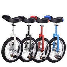 외발 자전거 성인용 중급용 상급용 균형잡기 서서타는, 16인치 컬러 서클 레드