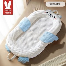 신생아 안심 수면 침대 아기 구토 방지 설계 안전한 경사 토닥토닥 자동 추천 필수품 유아, (7A항균) 리틀블루베어