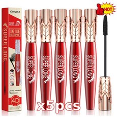마스카라 고착 없는 스테레오 연장 얀키나 슈퍼 롱 4D 워터프루푸 땀 방지 2 5PCs, 4개