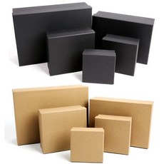 싸바리 선물 포장 상자 - 답례품 종이 기프트 미니 크라프트 박스, 블랙