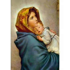 노 브랜드 성모 마리아와 아기 예수 포스터 인쇄 거리의 마리아 그림 카톨릭 기독교 종교 성벽... 0617, with frame