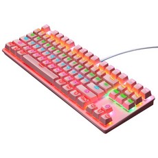 K550 Green Shaft 기계식 키패드 87 키 게임 키보드 XP/7/8/10, 분홍색, 한개옵션1