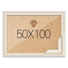 보석십자수 패브릭형 액자 50x100 고급형 매트화이트 (아크릴 보호필름-스티커판 포함), 단품