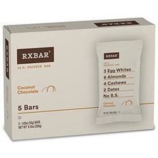 RXBAR Coconut Chocolate Protein Bar 1.83 Ounce (Pack of RXBAR 코코넛 초콜릿 단백질 바 1.83온스(5팩) 고단백 스, 5개