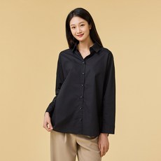 포플린셔츠 [JAJU/자주] 여 포플린 베이직 카라 셔츠_블랙