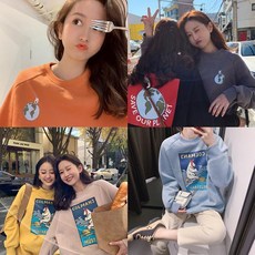 봄신상 콜맨 루즈핏 오버핏 여자 맨투맨