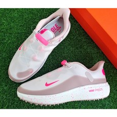  국내매장판 나이키 여성 골프화 리액트 에이스 투어 여자 골프 운동화 흰색 핑크색 핑크