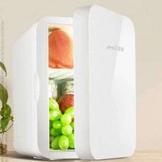 Amoi 화장품 냉장고 소형 미니 원룸 기숙사 냉장고, 강력한 냉각 단일 코어 8L 흰색 유리