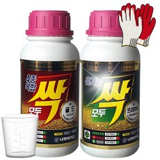 모두싹 세트 500ml (계량컵증정 + 팜플렛) 진딧물 노균병 뿌리혹병 배추 고추 탄저병 총채벌레 병 해 충 약 칼마 복합비료 약 유기농 친환경 뿌리파리, 모두싹세트+계량컵+장갑