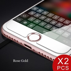 Oppselve 범용 홈 버튼 스티커 For iPhone 8 7 6 s 6s Plus 5 5s 지문 터치 ID 키 iPad 용 땀 방지 장치, 로즈골드 2PCS, 2개