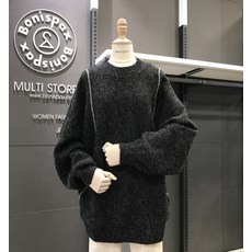 보니스팍스 라인 포인트 가오리 부클 니트 ZZX48KP430