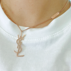 14k 18k 골드 바이호사 YSL 이니셜 목걸이